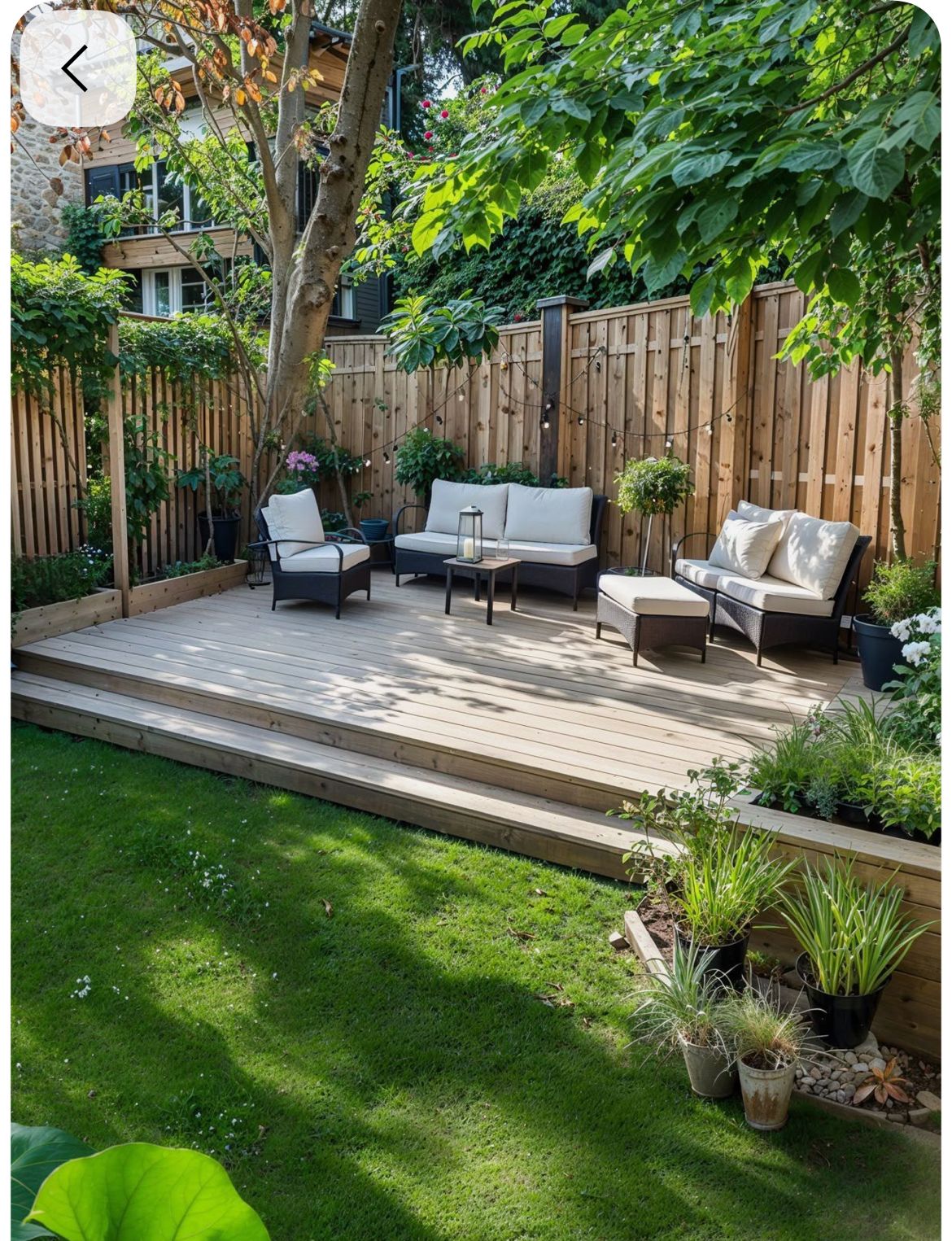 Custom-built backyard deck with seating area in Calgary - outdoor living space by Ridgeline Renovations
