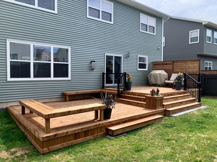 Deck with pergola and outdoor lighting