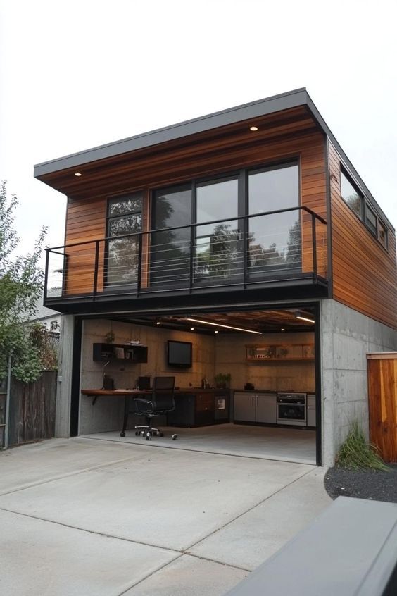 Modern backyard garage suite in Calgary - secondary suite above garage development
