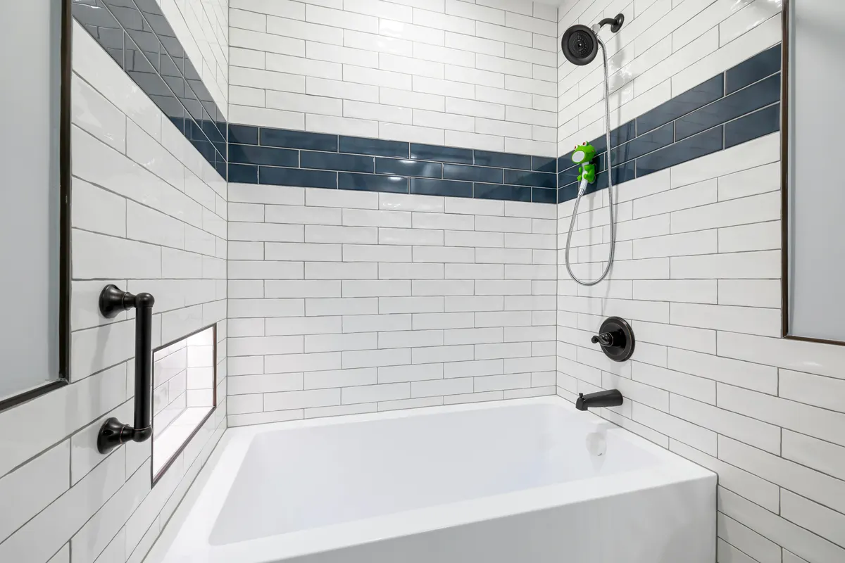 Subway tile shower and tub renovation in Marda Loop Calgary